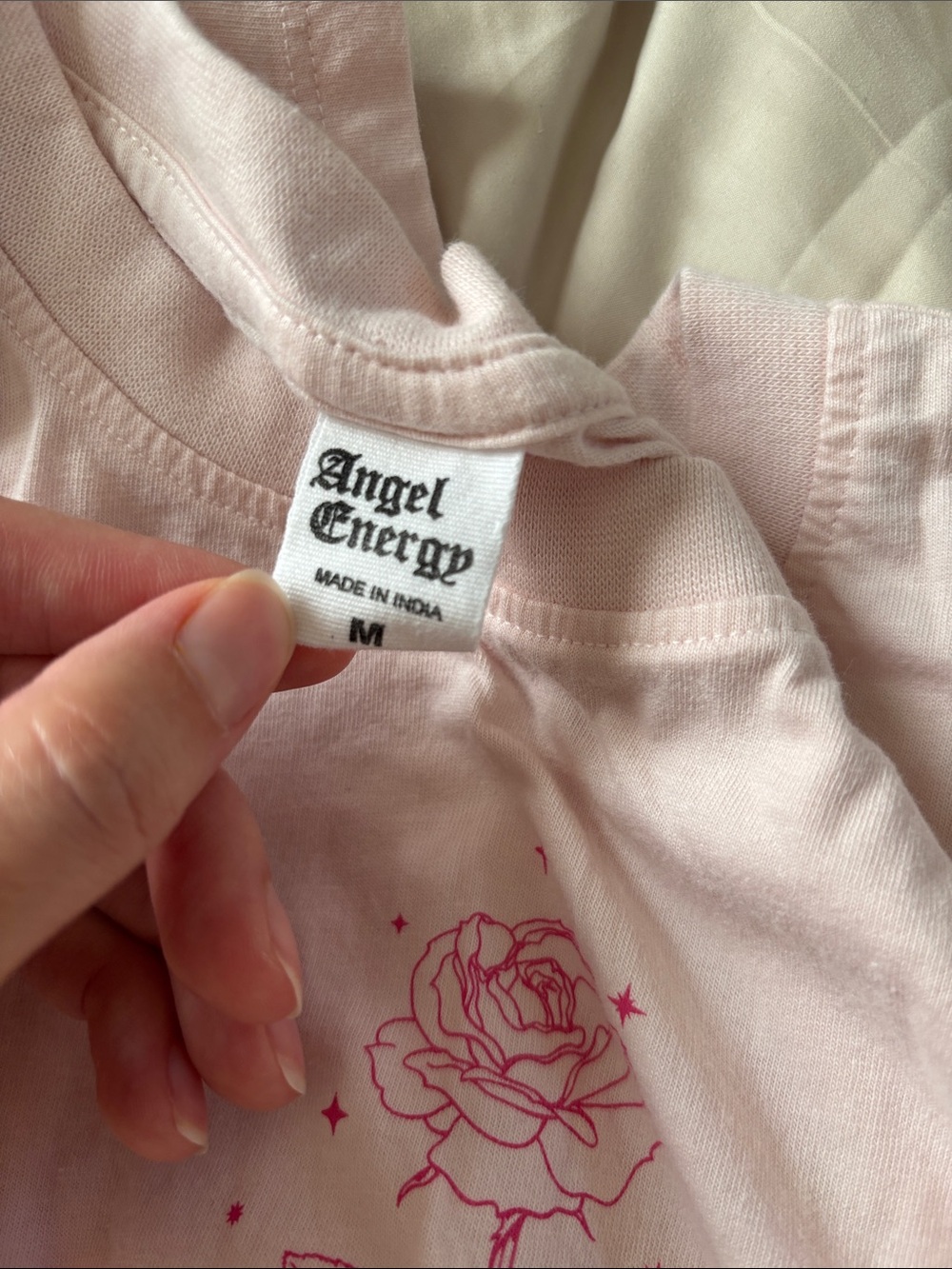 Women’s Pink Crop Top Graphic Tee Angel Number 333 Rose Sparkles Butterflies - Picture 2 of 9